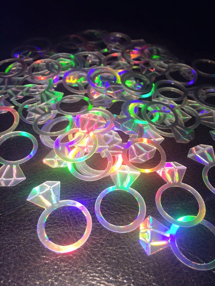 Holographic Ring Confetti Ring Engagement Ring by ShimmerMyParty