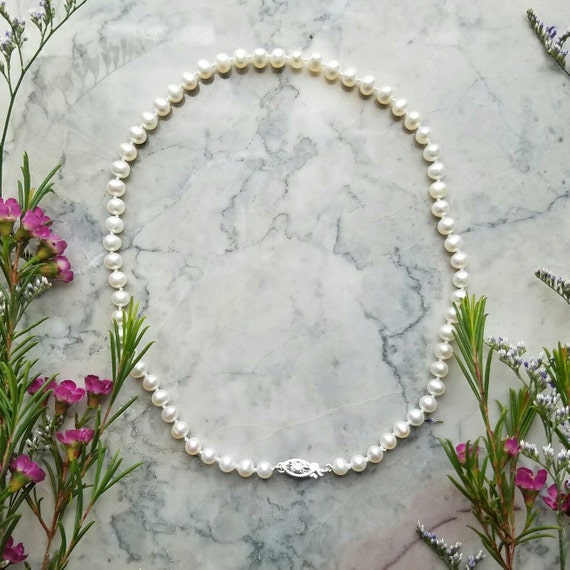 Hand Knotted Pearl Toddler Necklace Baby Girl by LulaBlueCouture