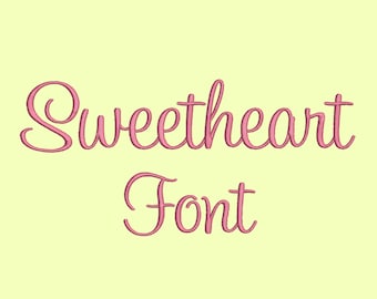 3 Size Sweetheart Embroidery Font, BX fonts Machine Embroidery Designs Embroidery Fonts - 9 File Fomats - INSTANT DOWNLOAD