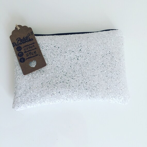 white sparkly bag