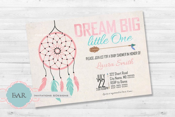 Dream Catcher Baby Shower Invitations 7