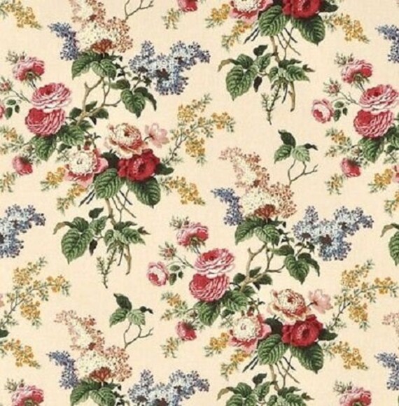 Waverly Fabric Emma's Garden color Jewel Fabric Printed