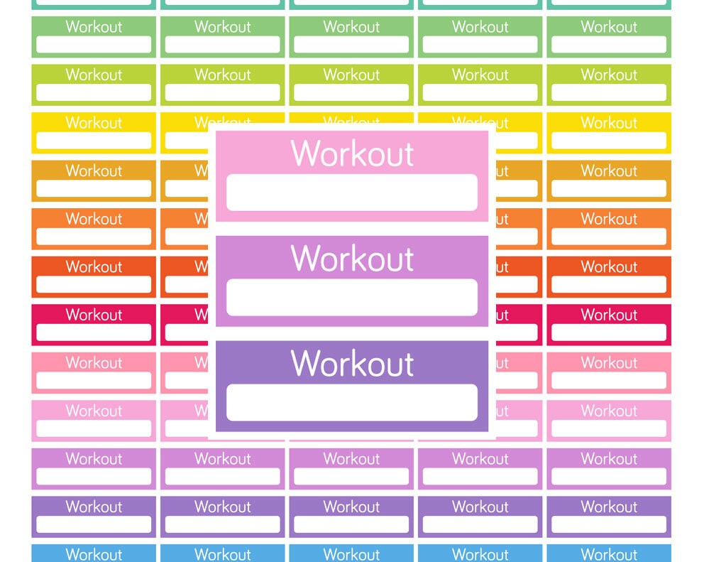 printable workout stickers workout planner stickers printable