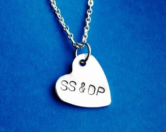 Personalised Girlfriend gift,Heart necklace,Gift for women, initials,with date,Gift for her,Anniversary gift,Christmas gift,Custom Jewelry