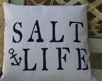 Coastal/Nautical Pillow: SALT LIFE Pillow