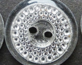 6 sparkly Vintage Czech Glass Buttons 1.3cm or 1.8cm