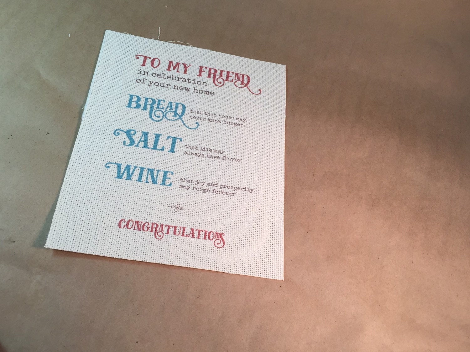 Printable Bread Wine Salt Housewarming Poem