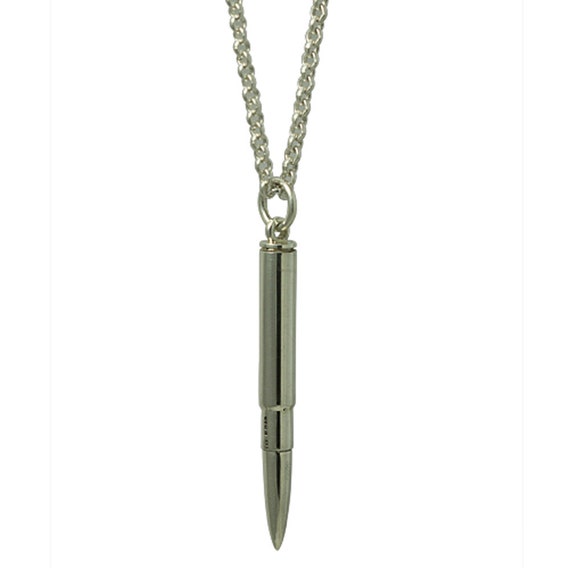 Secret Compartment Sterling Silver Bullet Necklace