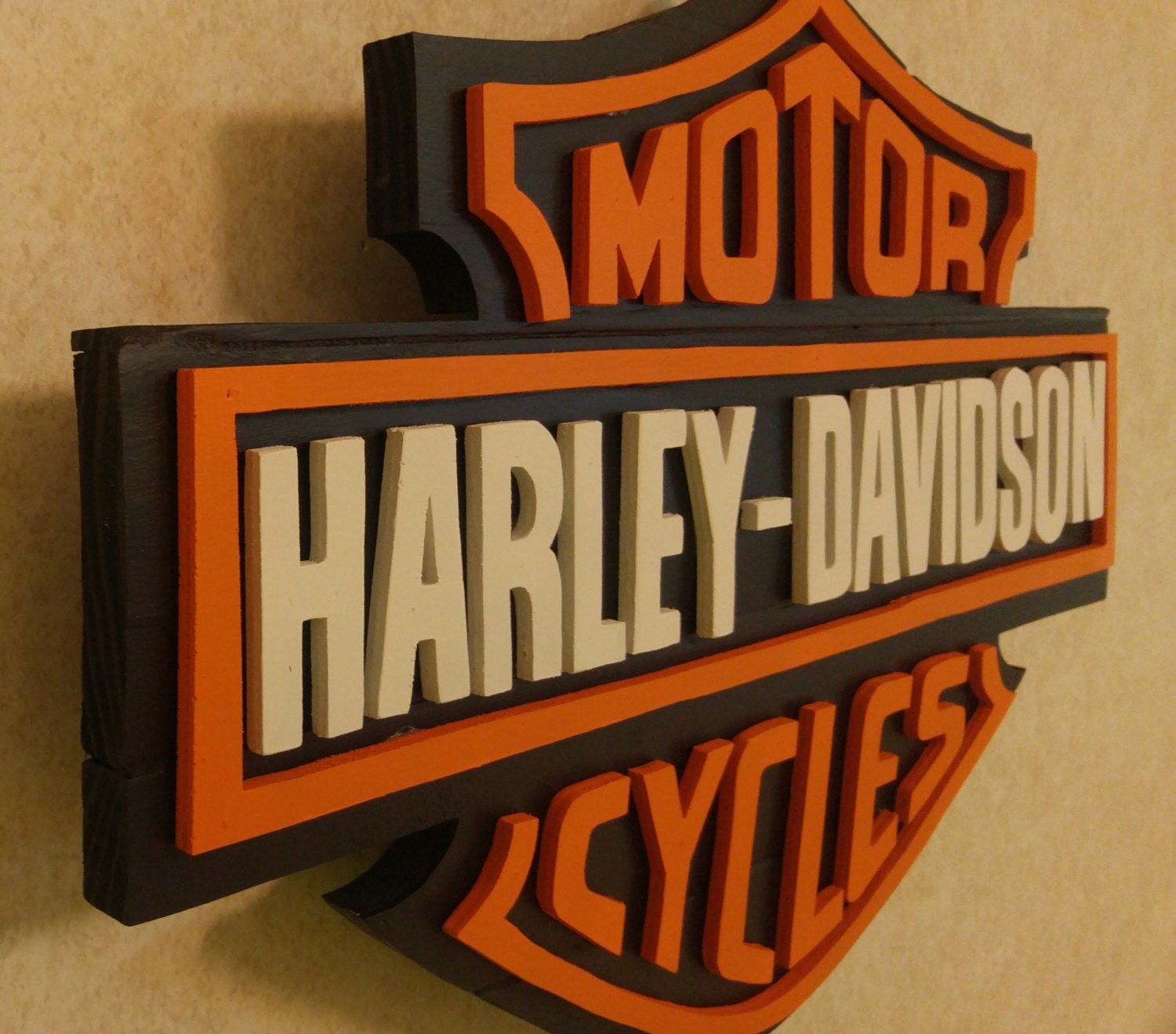 Wooden Harley-davidson Cutout With Led By Clarksrivercraftwork