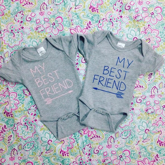 My Best Friend Twin Onesie Set by TreynAyCreations on Etsy