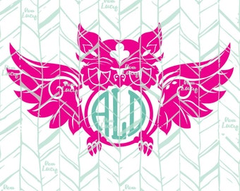 Owl, Monogram SVG, Owl SVG - Digital Download Cricut File