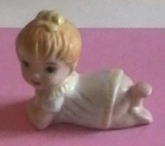 Vintage Porcelain little Baby Girl Figurine posing