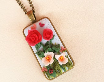 Collana con ciondolo Il giardino delle rose