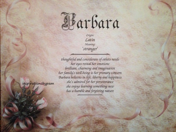 items-similar-to-barbara-first-name-meaning-art-print-name-meaning-8x10