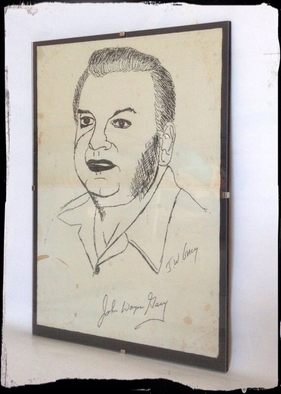 John Wayne Gacy Autoportrait John Wayne Gacy self portrait aged reproduction print in
