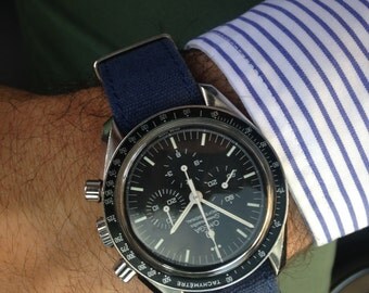 BESPOKE Canvas LEATHER  strap - 20 mm watch strap