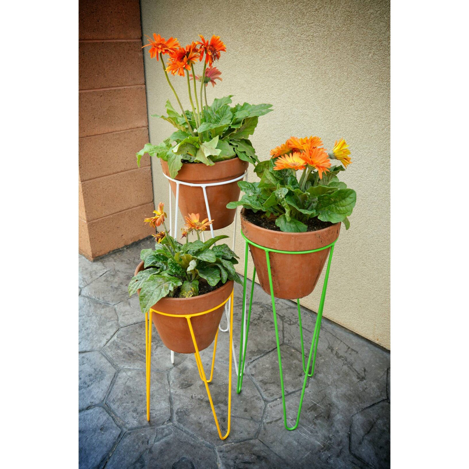 Hairpin Planter Stand Mid Century Decor by TiredTruckerDesigns