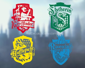 Gryffindor Slytherin Hufflepuff Ravenclaw Sign Decal - Hogwarts Houses - wall car macbook decal- laptop sticker - made in USA - PopDecalsLab