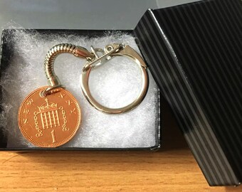 18th birthday gift 1999 one penny coin keyring
