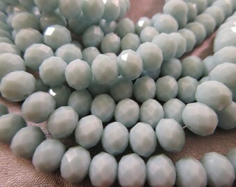 Chinese Crystal Beads 8mm Faceted Roundell 68pcs Teal