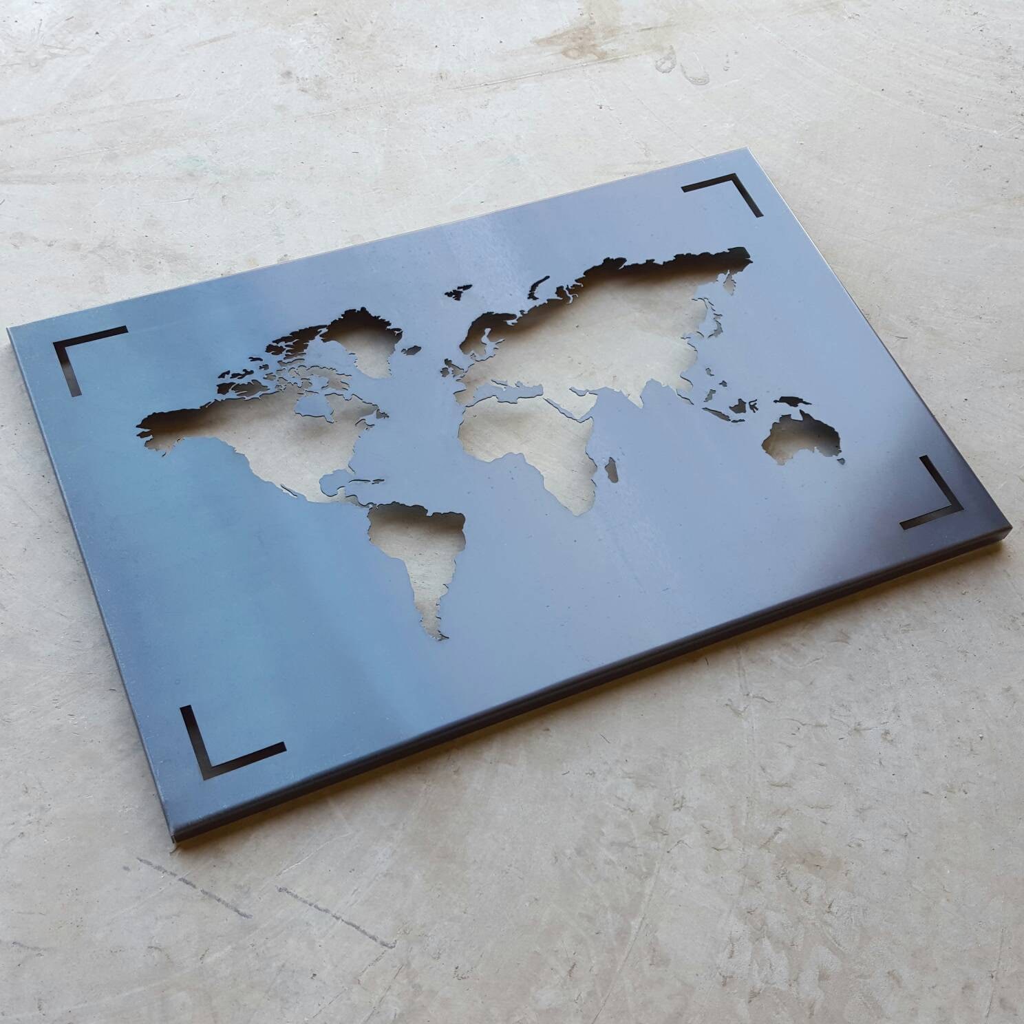 World Map Metal Art