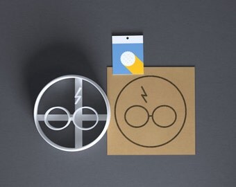 Harry Potter cookie cutter, complete with his famous scar and glasses, 3D printed