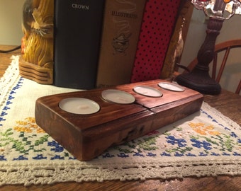 Reclaimed Wood Tea Light Holder