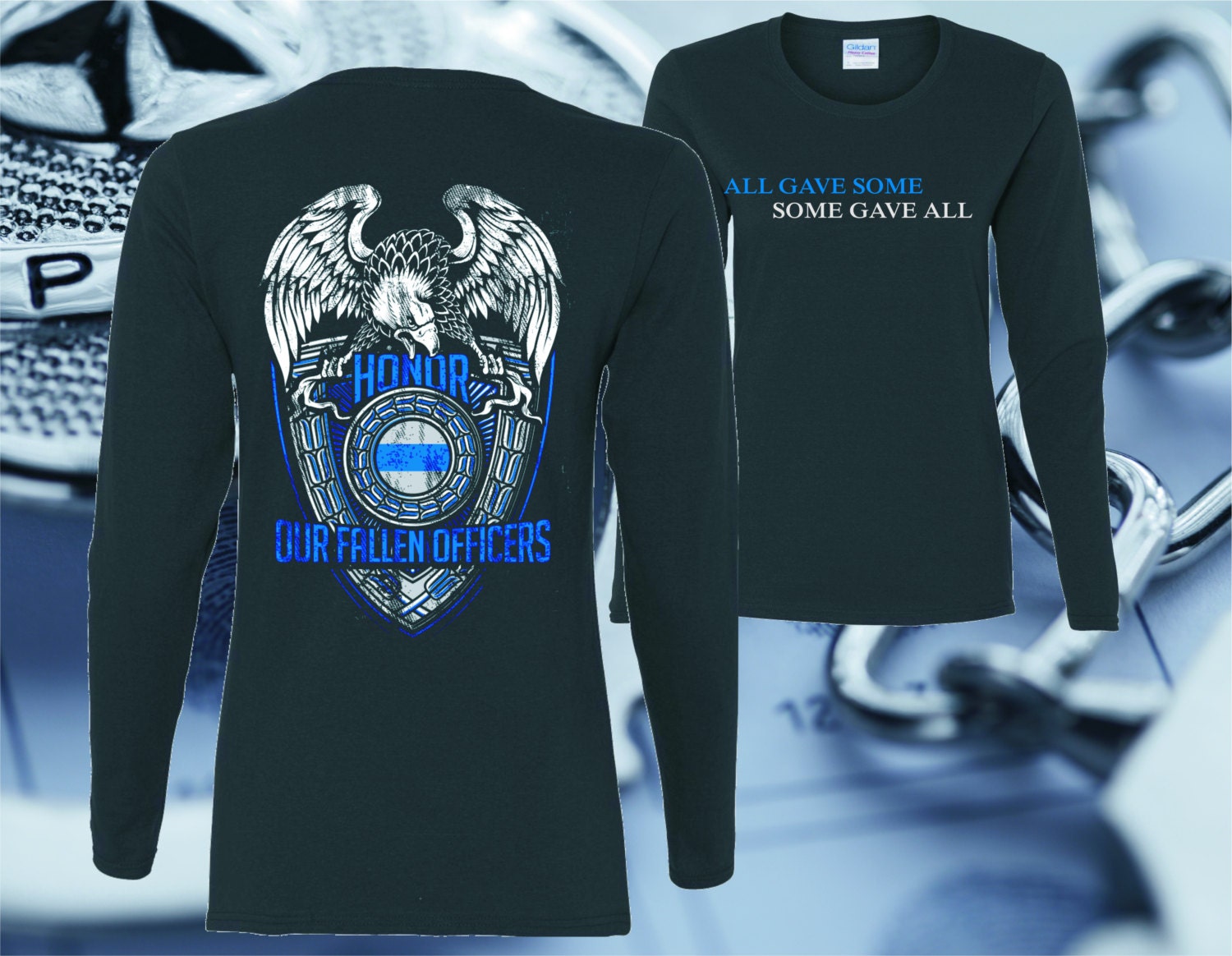 Thin Blue Line Honor Our Fallen Officers Ladies 7242