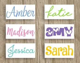 Vinyl Name Decal- Name Sticker- Monogram Sticker- DIY Monogram - 38 vinyl color options