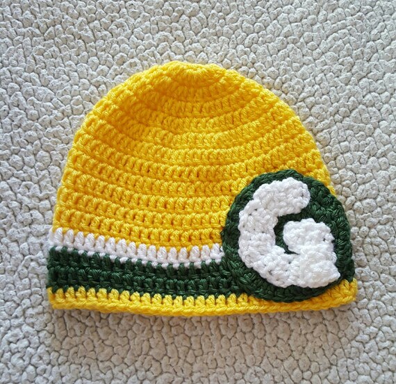 Items similar to Crochet Green Bay Packers hat, crochet sports hat ...