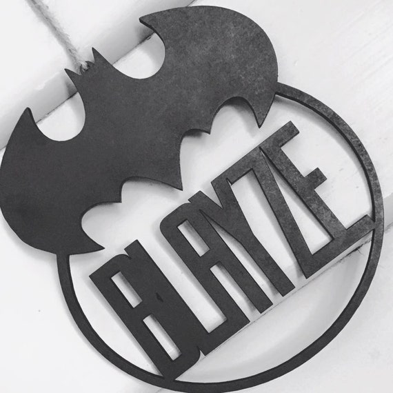 Batman Logo Personalised Name Hanging Plaque Batman Plaque