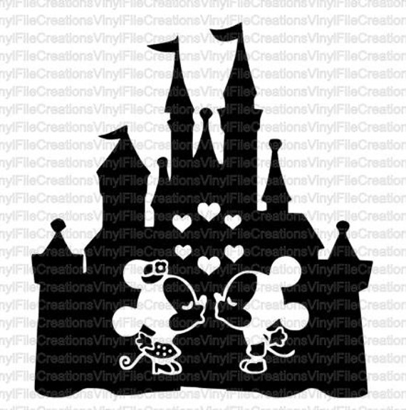 Disney Castle/Mickey & Minnie Mouse Kissing by VinylFileCreations