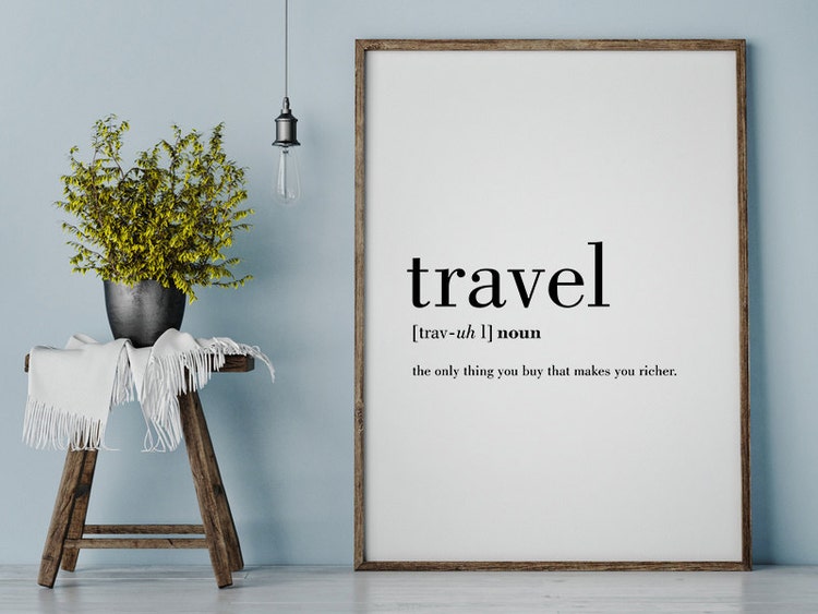 Download Travel Definition Printable Travel Quote Word Poster by ...