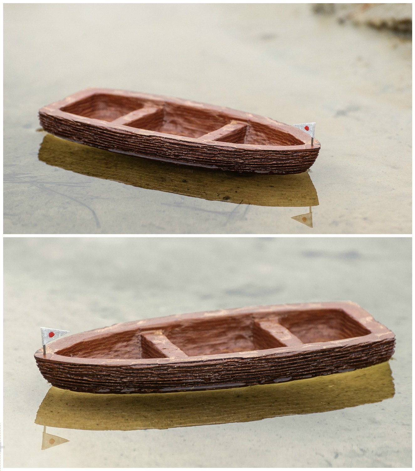 Handmade wooden boat / Wooden toy boat / Bark boat / Interior