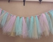 Items similar to Birthday highchair tutu pink mint and gold 1st