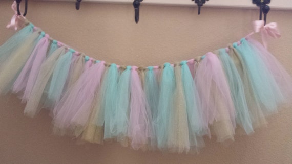 Items similar to Birthday highchair tutu pink mint and gold 1st