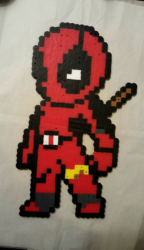 Items similar to Perler Deadpool 8 bit on Etsy