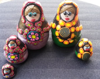Polymer clay Russian nesting dolls