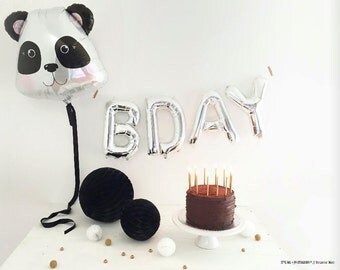 28" Panda balloon, birthday decoration, photo prop, first birthday, black and white, kids birthday party decoration