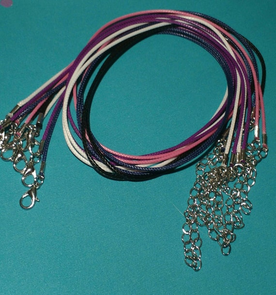 UK 10pcs Waxed Necklace Cords jewellery making by Beadyfindings