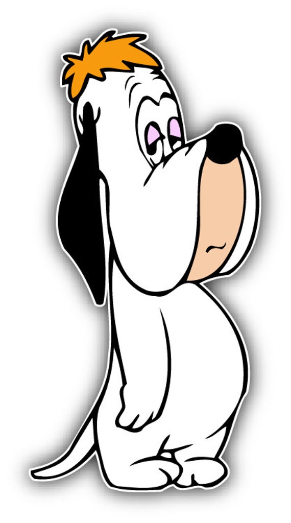 Droopy The Dog Cartoon Car Bumper Sticker Decal 5''x by slonotop