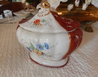 signed vintage hand painted porcelain trinket box