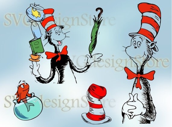 Cat In The Hat Svg Files Eps Dxf Silhouette By Svgdesignstore