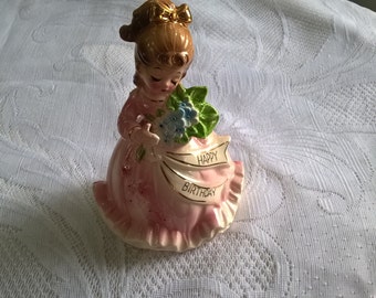 vintage enesco happy birthday girl figurine