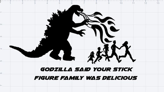 Download Godzilla And Stick Figure Family SVG EPS DXF Studio3 Cut File