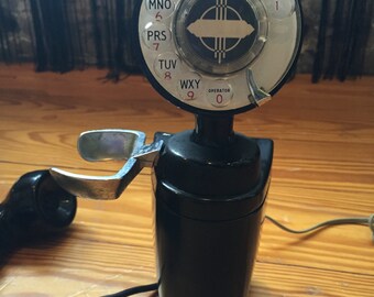 Art Deco Vintage Black Rotary Telephone 1967