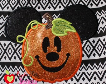 Mouse Pumpkin Applique Design
