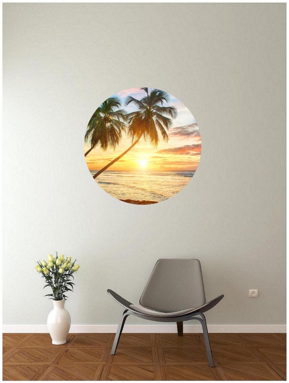 Tropical Sunset Wall Dot Decal Vinyl Sticker Graphic Removable