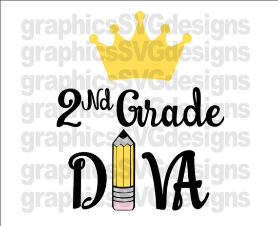 Download 2nd Grade Diva svg File For Cricut and Cameo DXF for