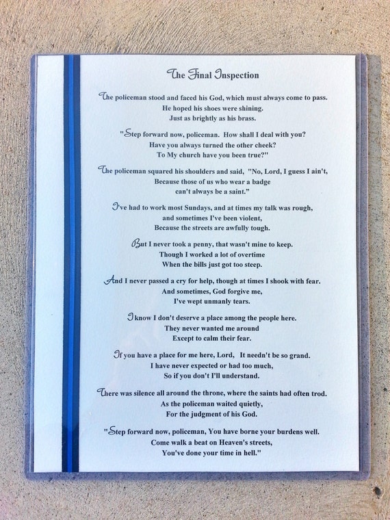 Police Thin Blue Line The Final Inspection by PoliceThineBlueLine